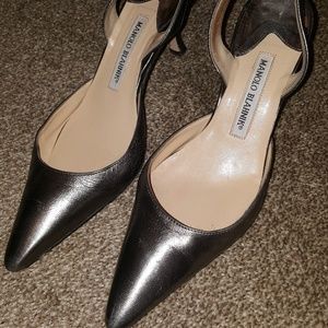 Manolo Blahnik Metallic Pumps